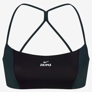 SKIMS + NIKE Black Strappy Cross-Back Sports Bralette